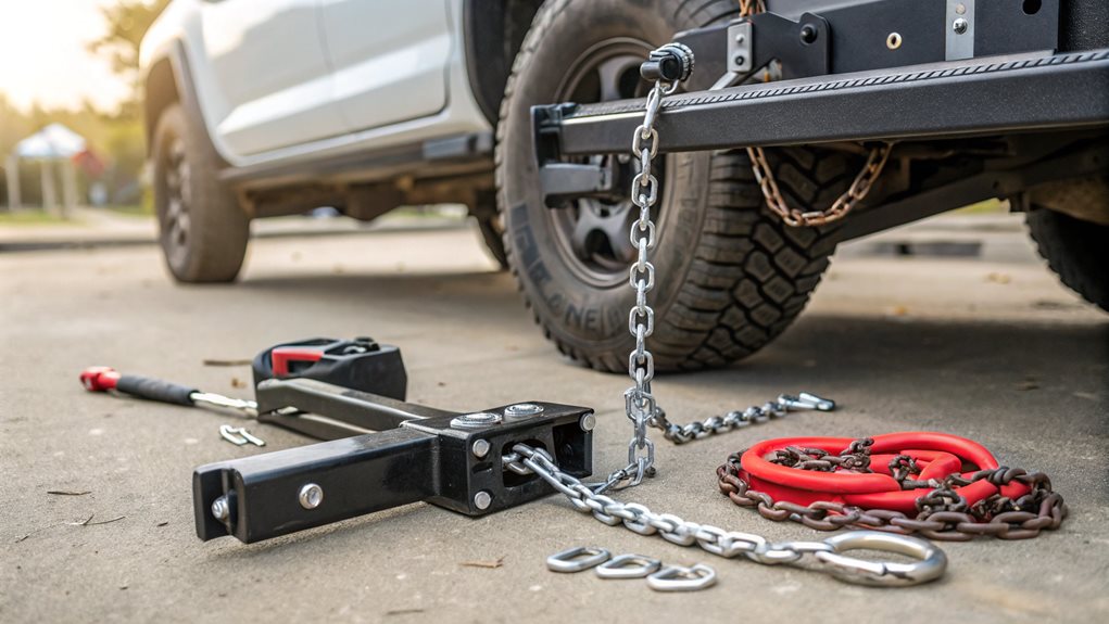 preparing towing equipment for use