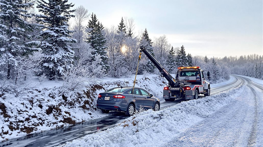 vehicle recovery winching operation